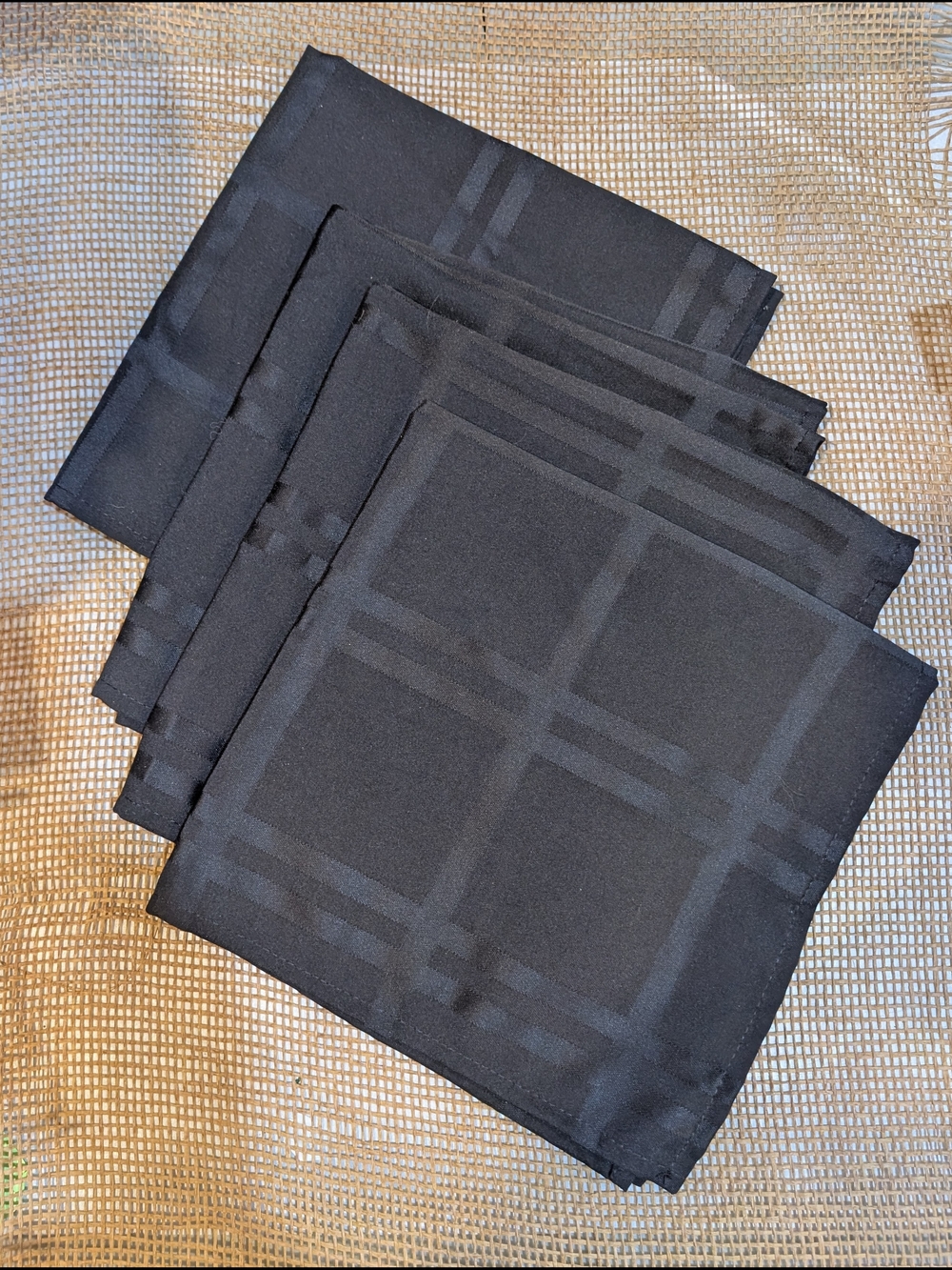 Bardwill Black Cloth Napkins, Set of 4, 18" Square
